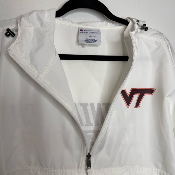 Virginia Tech Hokies White Packable Unisex Windbreaker - Champion- Large - Picture 5 of 10